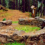 zbytky bečovské šibenice po odstranění lesních sedimentů