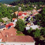 obec Střílky ze střechy kostela