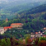 pohled na Rožmberk od šibeničního vrchu