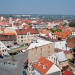 Pohled na Žatec z Chmelového majáku Pohled na Žatec z Chmelového majáku