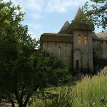 Hořejší hrad v Ratajích - zde je vidět kamenná stěna dochovaná do součanosti Hořejší hrad v Ratajích - zde je vidět kamenná stěna dochovaná do součanosti