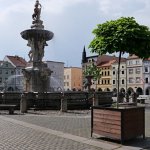 Náměstí Přemysla Otakara II. a Samsonova kašna Náměstí Přemysla Otakara II. a Samsonova kašna